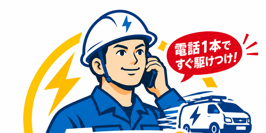 電話1本ですぐ駆けつけるすぐプロのスタッフイラスト